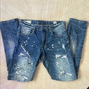 Men's Smoke Rise Distressed Paint Splatter Jeans